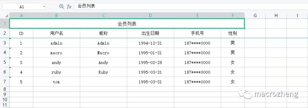 springboot实现excel导入导出,springboot导出的excel