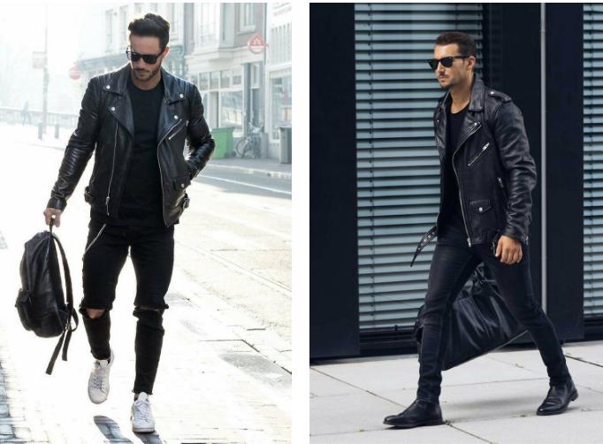 皮衣穿搭男生霸气,皮衣穿什么内搭比较好看