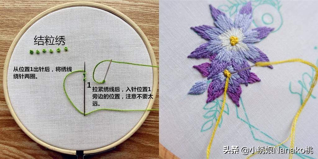 满园春刺绣教程,花环刺绣教程