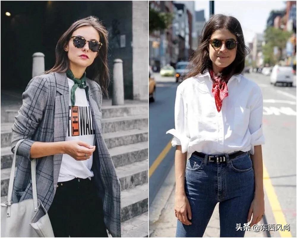 一条丝巾打蝴蝶结,小丝巾项链结的时尚打法