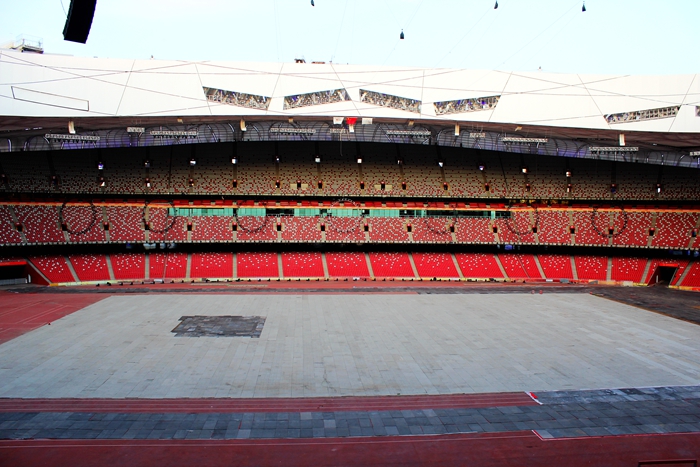 国家奥体中心灯光秀,鸟巢朝阳灯光节