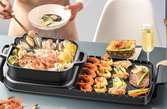 涮烤一体两大一小,涮烤一体锅涮多烤少