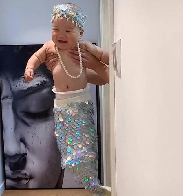 美人鱼婴儿装自制,儿童美人鱼道具