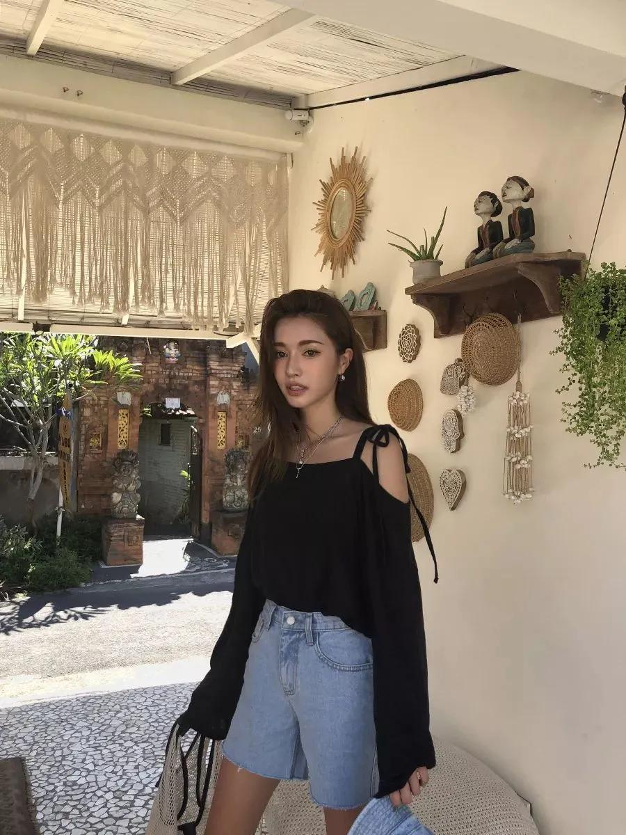 上短下长不露腿t恤穿搭夏季,显瘦t恤短裤穿搭