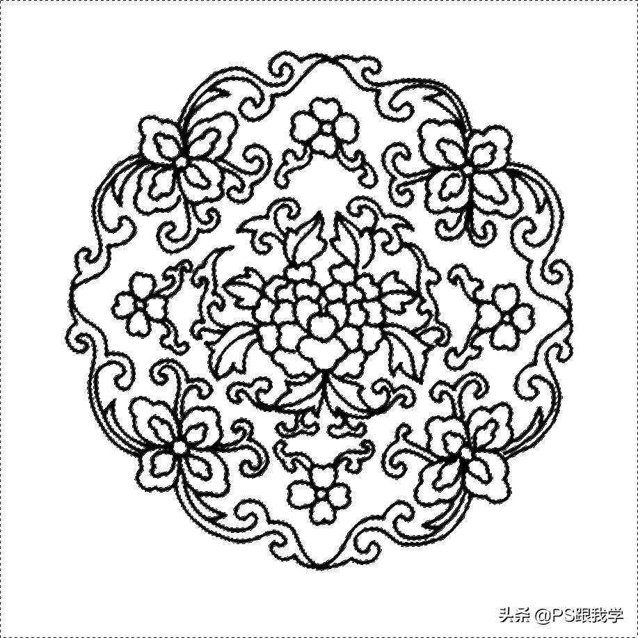 *载下**的彩色纹饰图案像素低，放大不了不用愁，这样跟我做就解决啦