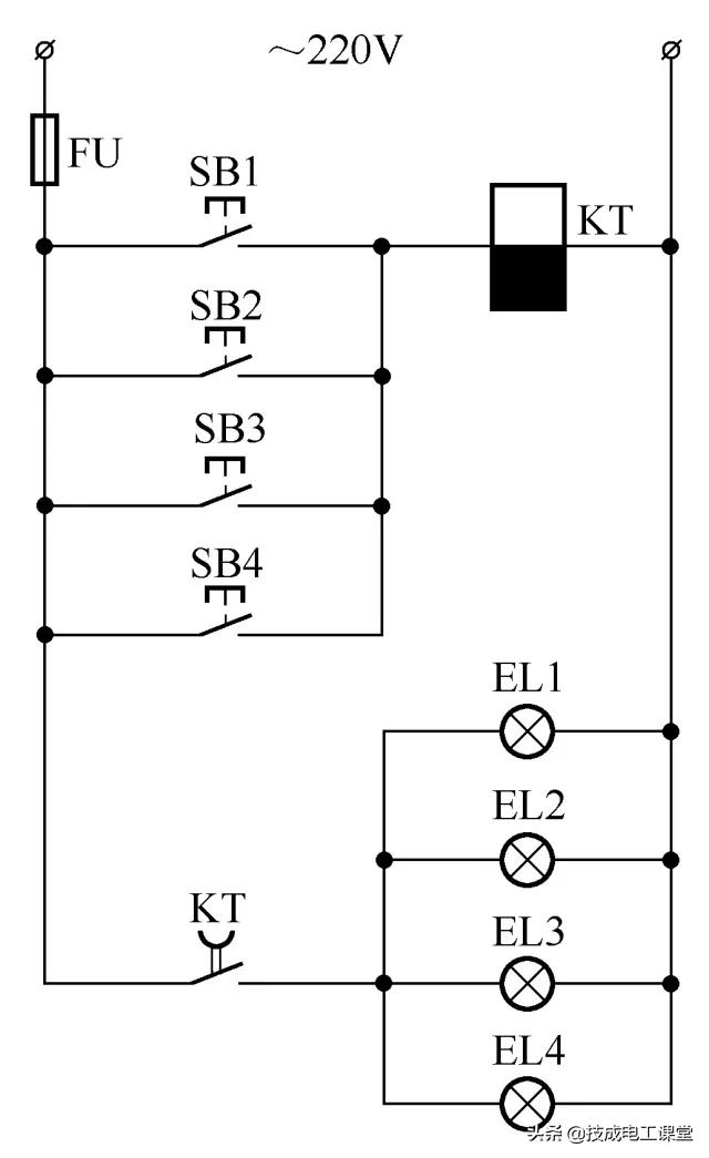 照明联动开关原理图,电灯三个开关控制一个灯的接线图
