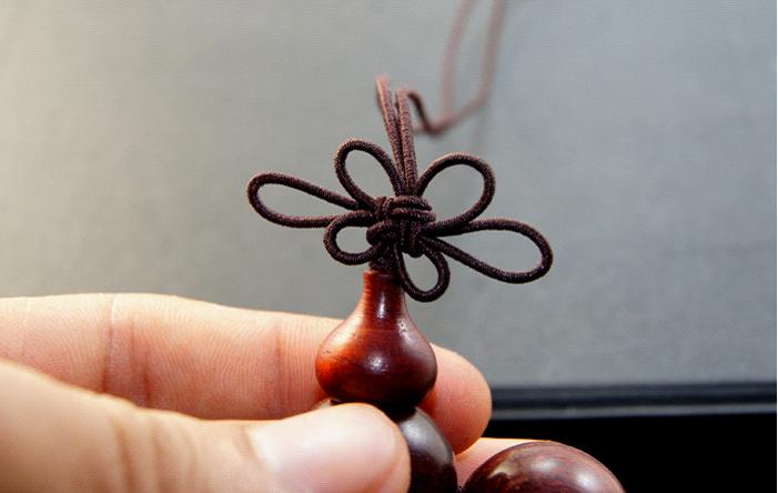 弹力绳穿珠子收尾打结方法,手串绳隔珠结的打结方法