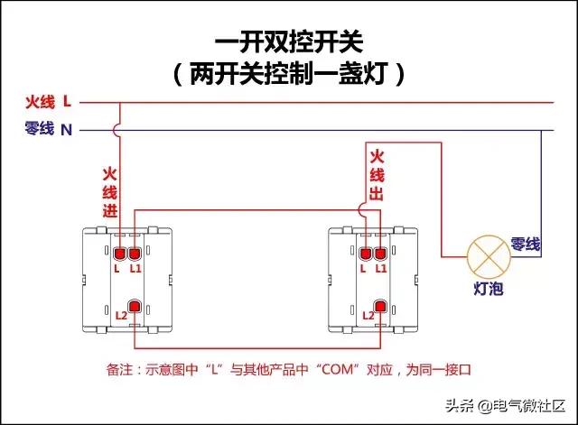 多控变单控怎么接线图,三开有1个双控2个单控怎么接