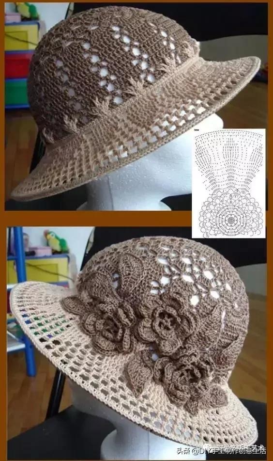 有气质的遮阳帽钩织教程,钩织遮阳帽全教程