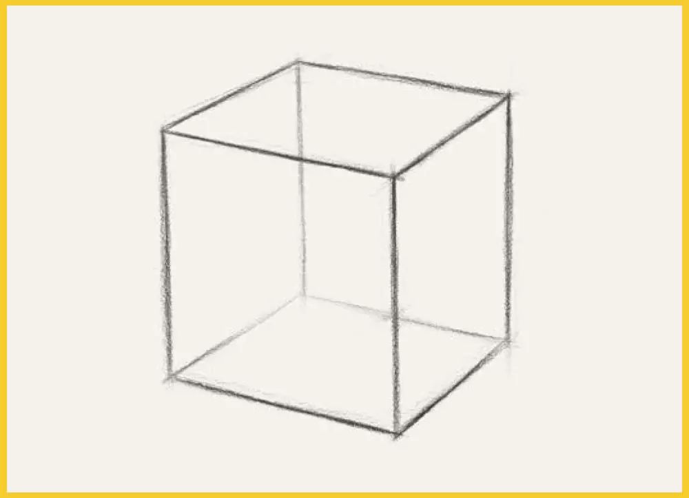 成角透视立方体素描怎么画,入门零基础素描教程立方体图片