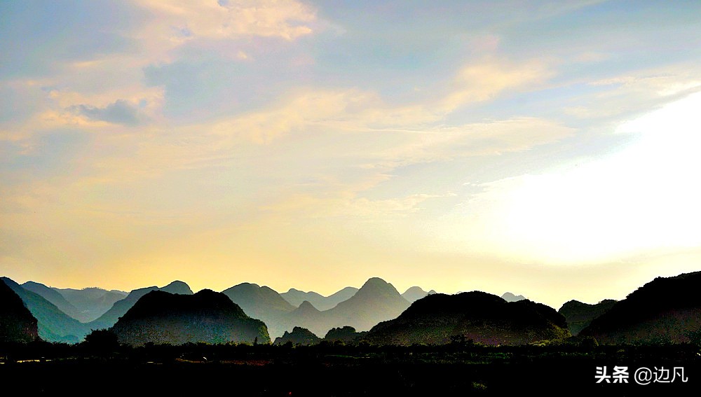 邂逅最美山水田园,春游邂逅一场完美的日落