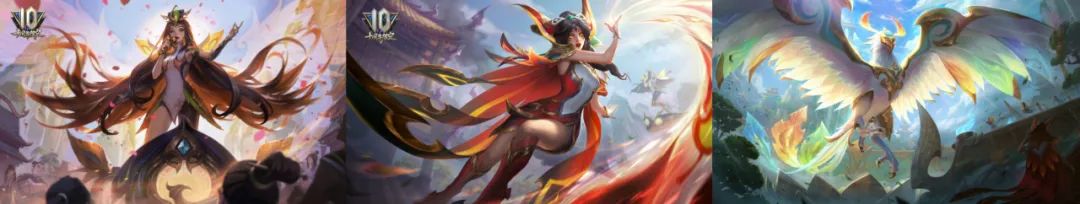 lol冰鸟神凰炫彩皮肤特效展示,lol十周年凤凰皮肤回城特效