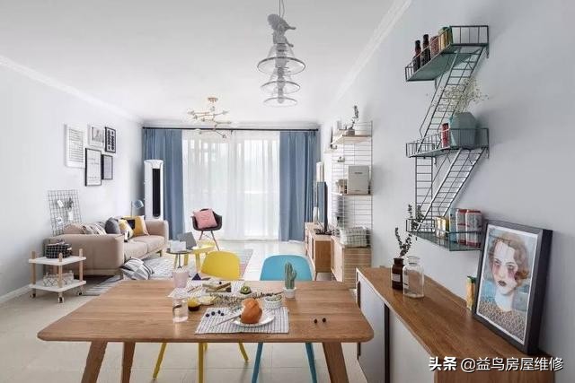 南北通透客厅餐厅厨房连体效果图,餐客厅不一体怎么设计