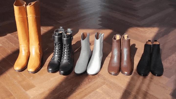 矮个子必备鞋最新款马丁靴,今年最火的中筒靴粗腿圆头马丁靴