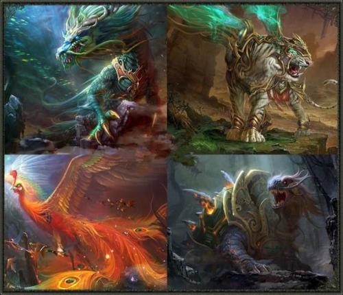 左青龙右白虎朱雀后期有什么神兽,青龙白虎朱雀玄武代表什么神兽