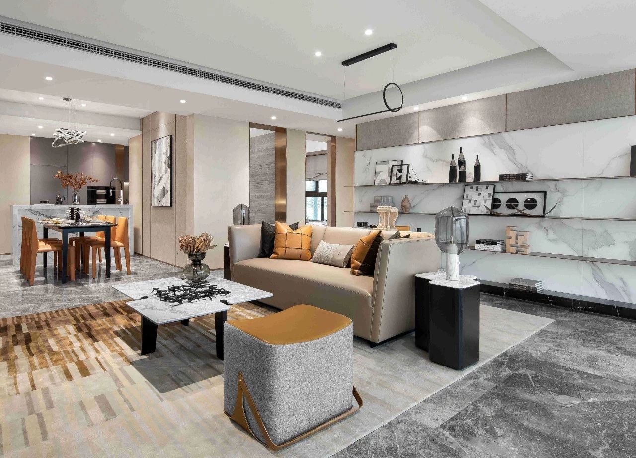 距离拥有一个爱马仕橙的家，不需要过多的费用，只需一片岩板设计