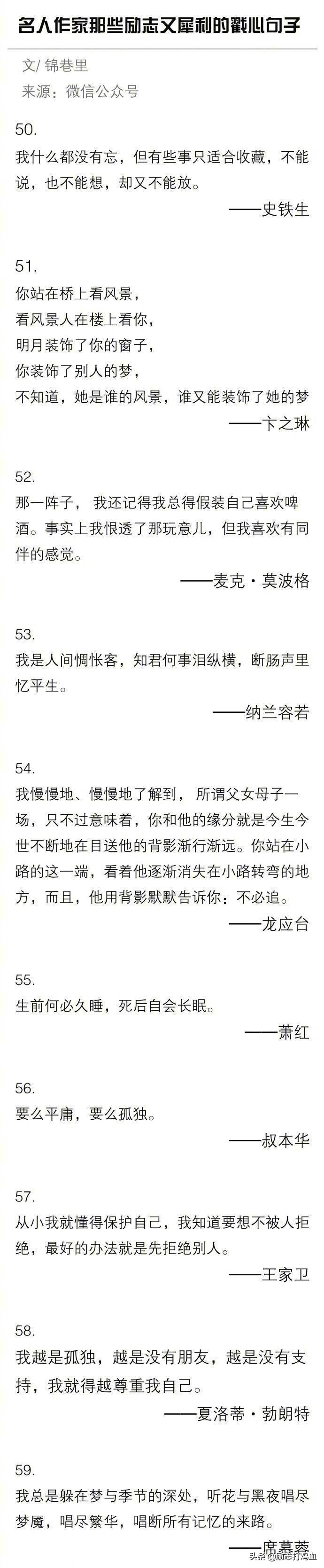 作家笔下的那些戳心窝经典语录,作家人生哲理的句子经典语录