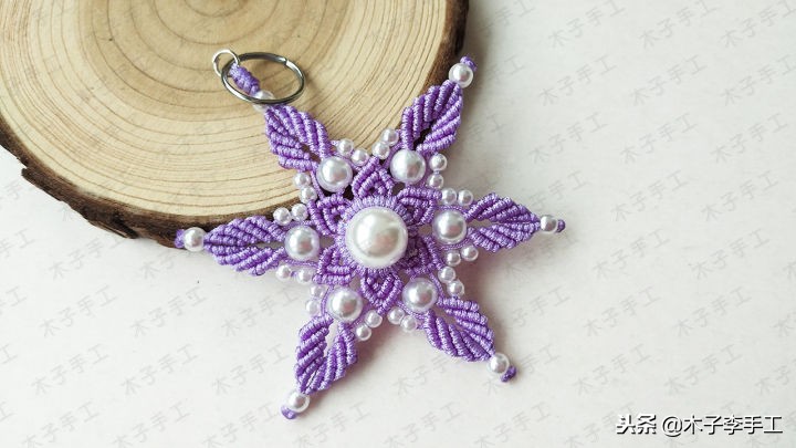 七彩莲花挂件的编法,梅花挂件编法教程