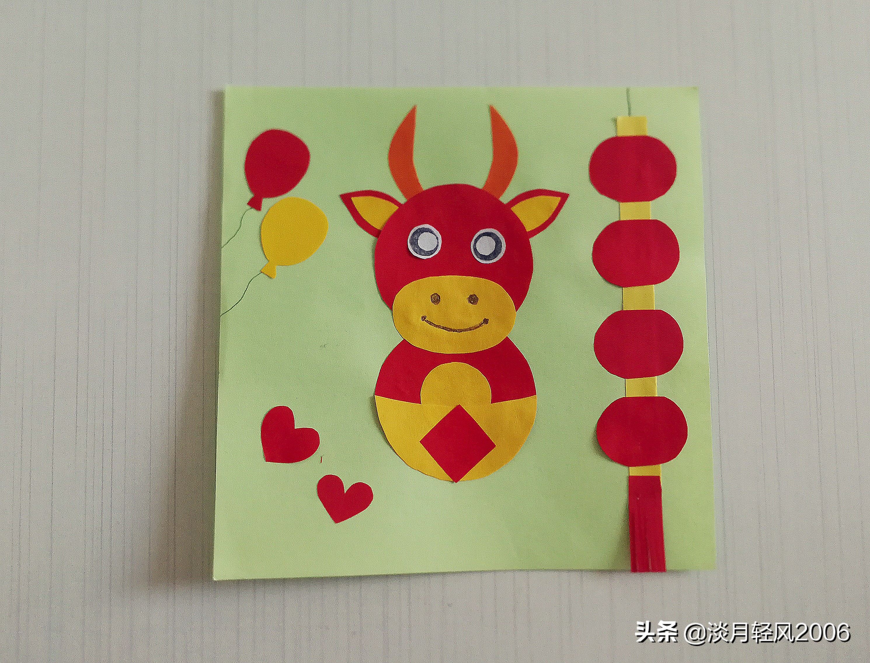 新年贺卡手工2021牛年,2021年牛年贺卡