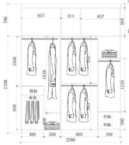 移门衣柜内部结构尺寸,定制衣柜尺寸及内部设计尺寸不符