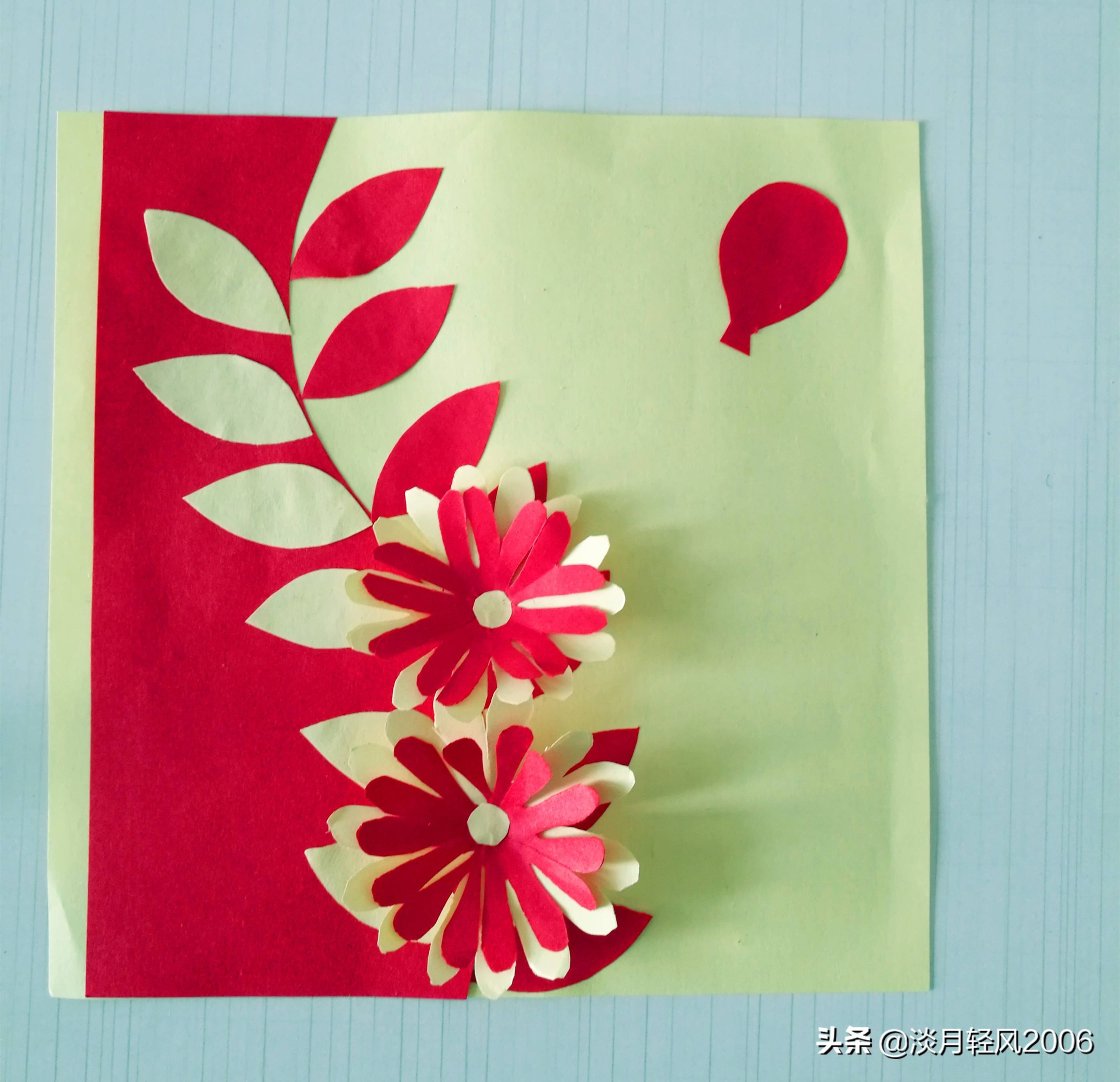 幼儿园手工制作卡纸贺卡可以写字,正方形卡纸贺卡花朵