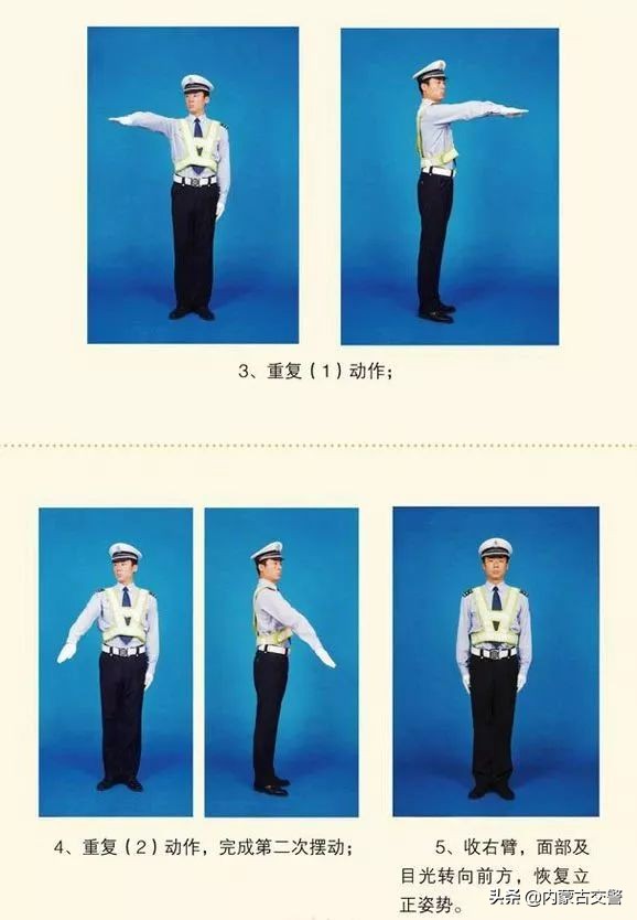 交警手势信号图解路上必备,交警手势一看就懂的小技巧