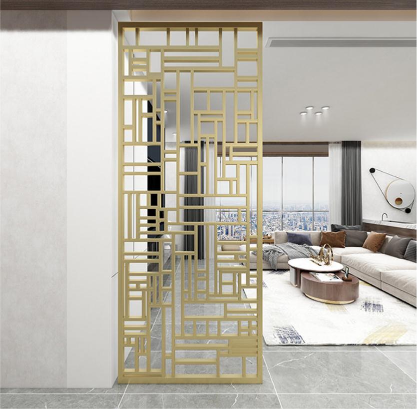 屏风隔断客厅高档大气不锈钢屏风,金属屏风哪个颜色好看