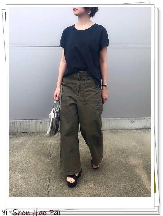 绿色阔腿裤套装搭配什么颜色外套,绿色阔腿裤女款爆款2022新款西裤