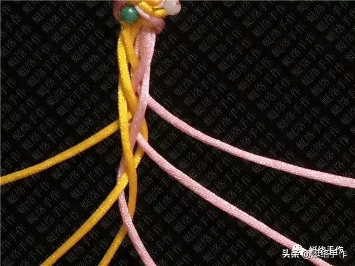 编四股辫绳的编法慢手法,零基础编绳四股辫教程
