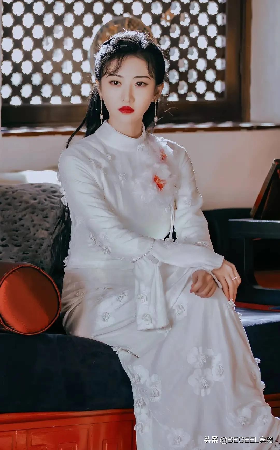 景甜的旗袍风,景甜时尚优雅小旗袍