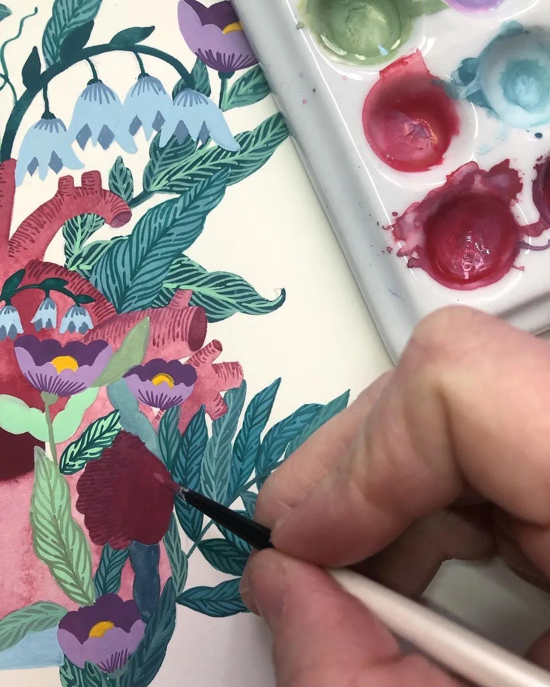 水彩渲染画建筑效果图,水彩平涂画