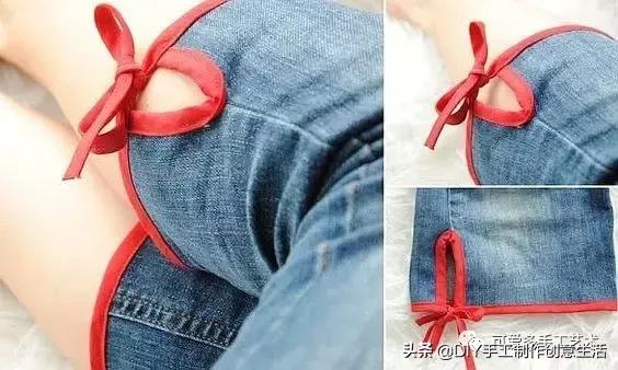 牛仔裤改造小点子,牛仔裤裤脚创意简单改造