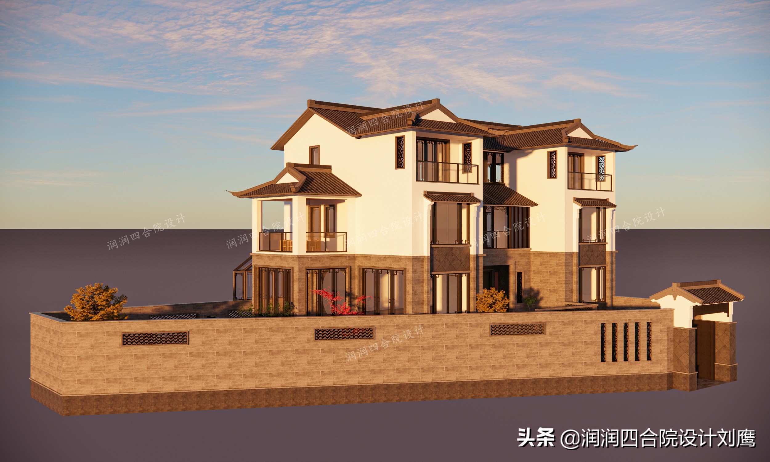 新中式四合院别墅设计图片欣赏,新中式四合院别墅设计案例图纸