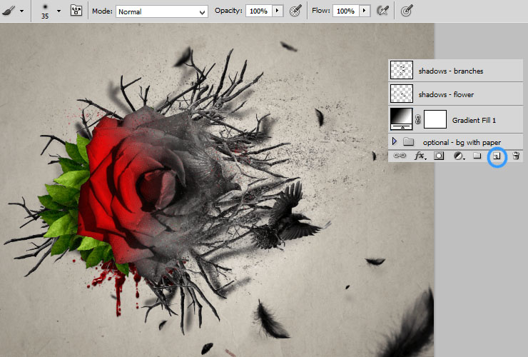 ps如何换花朵教程图解,ps怎么画枯萎的玫瑰