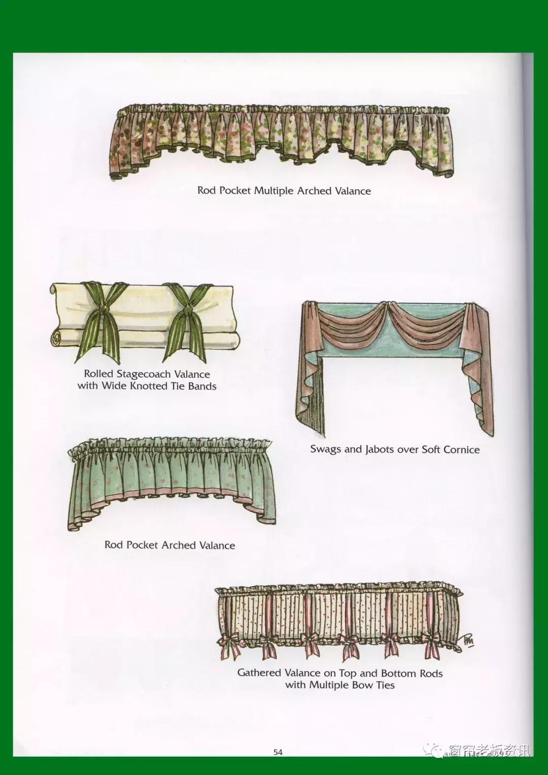手绘窗帘效果图,100种窗帘图案大全