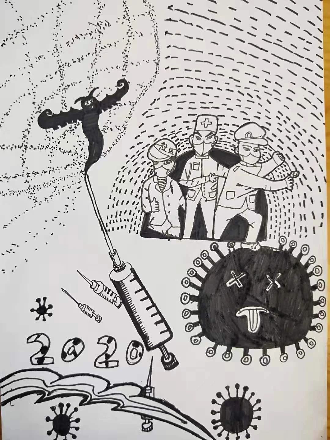 《抗病毒警察》--美美老师教你学画画