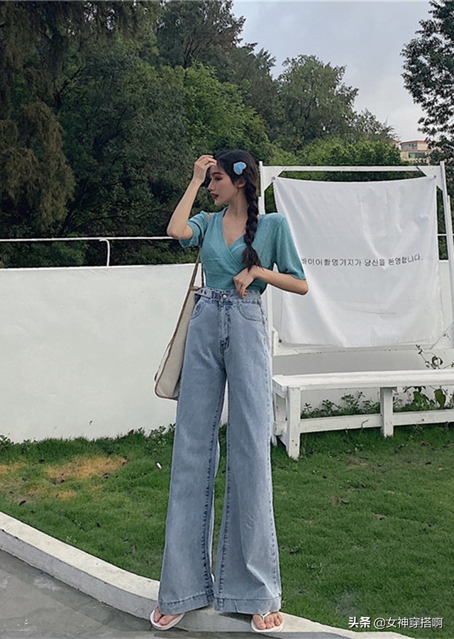 为什么女生总是要穿阔脚裤,腿短粗的适合穿老爹裤吗