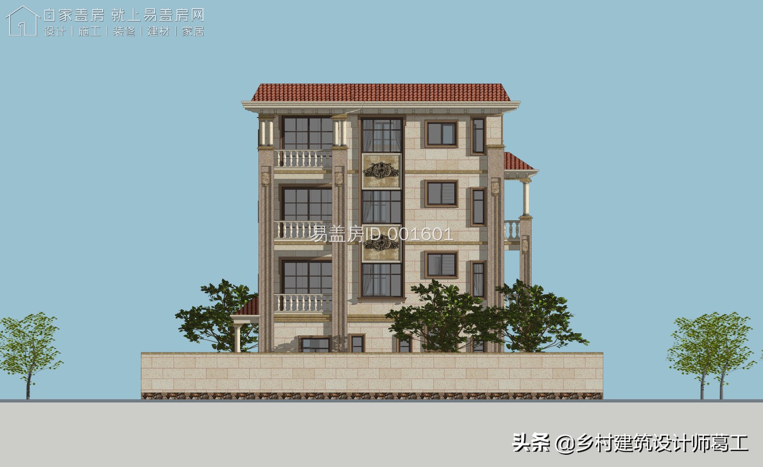 带堂屋神位独立厨房的二层半别墅,侧面独立厨房二层欧式别墅