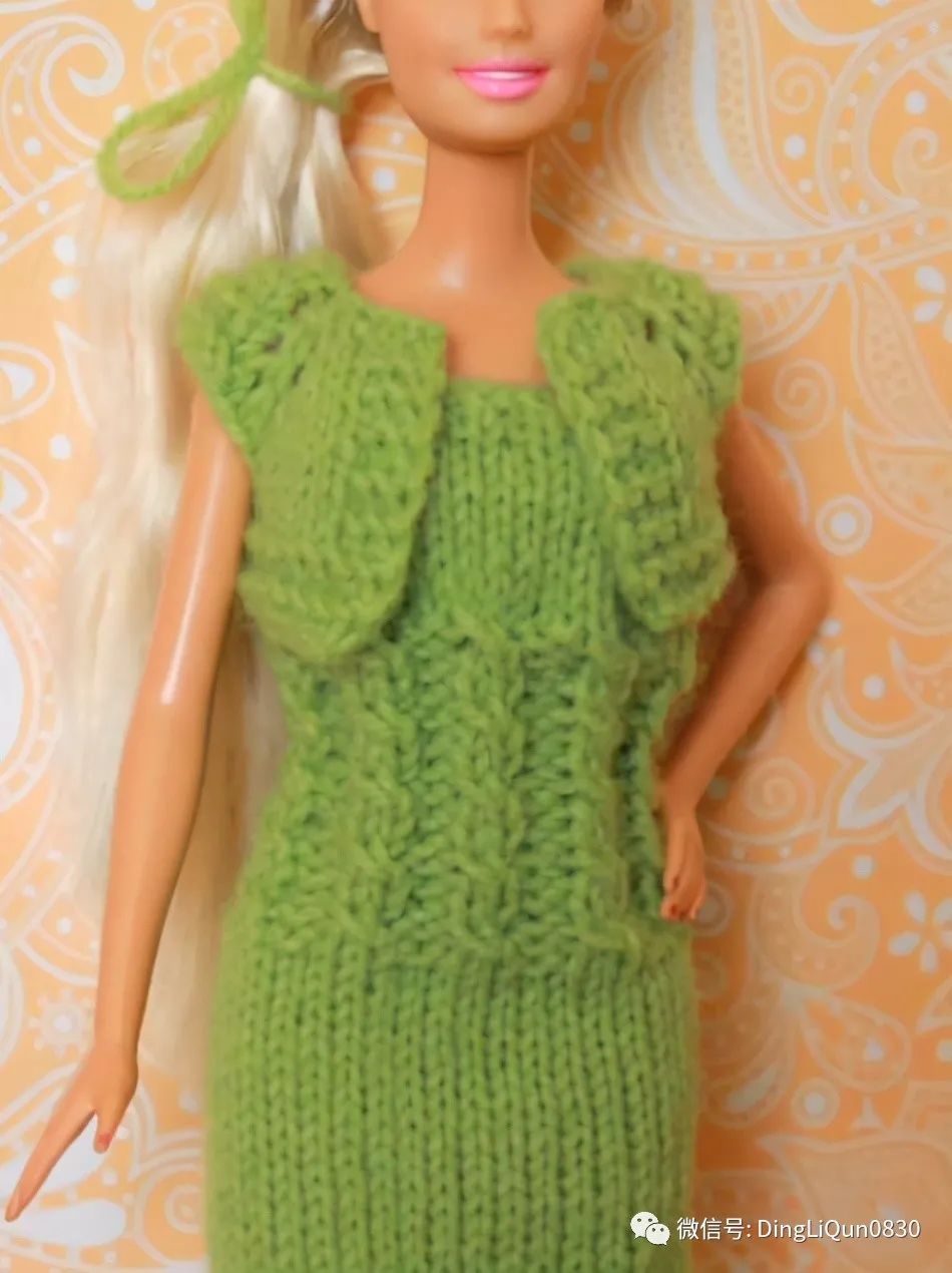 毛线编织芭比娃娃连衣裙图解,手工编织娃娃裙