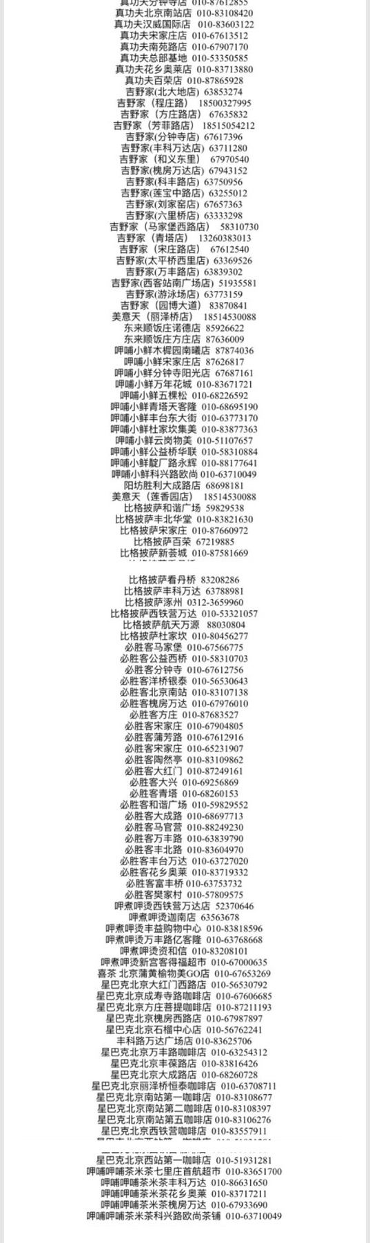 北京市餐饮外卖名单,北京餐饮门店超200家品牌