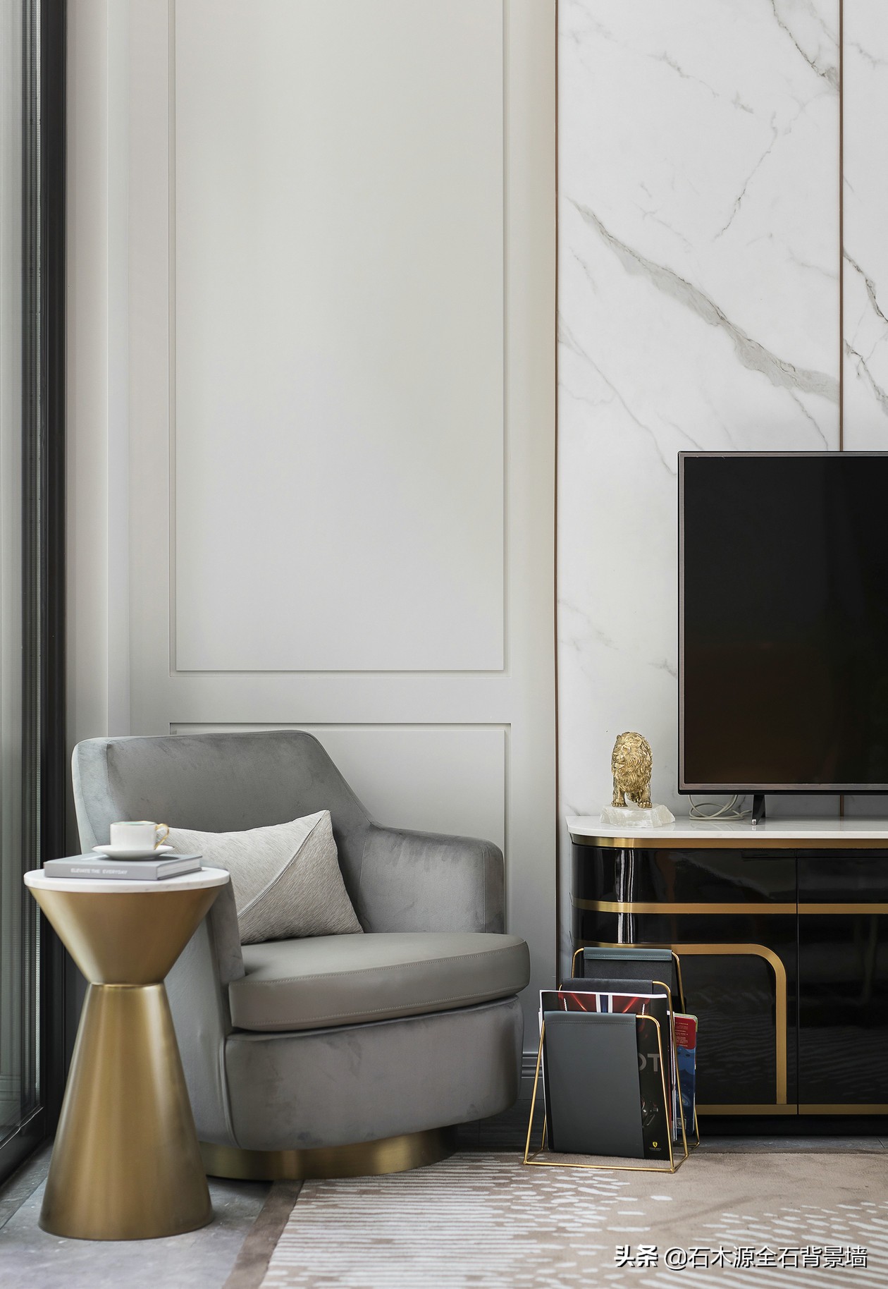 侘寂风石材背景墙,石材背景墙北欧风