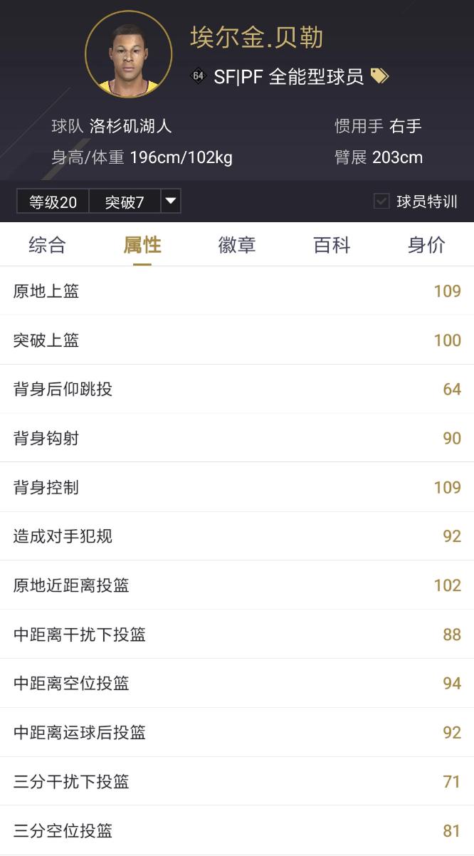 NBA2KOL2|贝勒爷-埃尔金·贝勒,64版