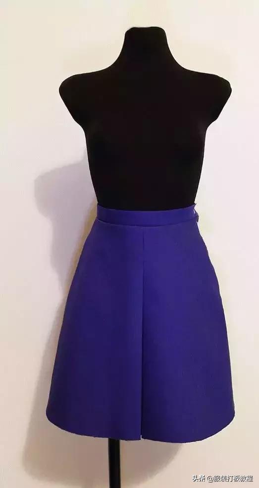 工字褶裙打版结构图,连腰工字褶裙打版