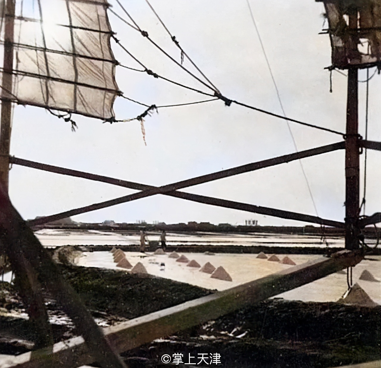 潍坊滨海七彩盐田,七彩盐田航拍