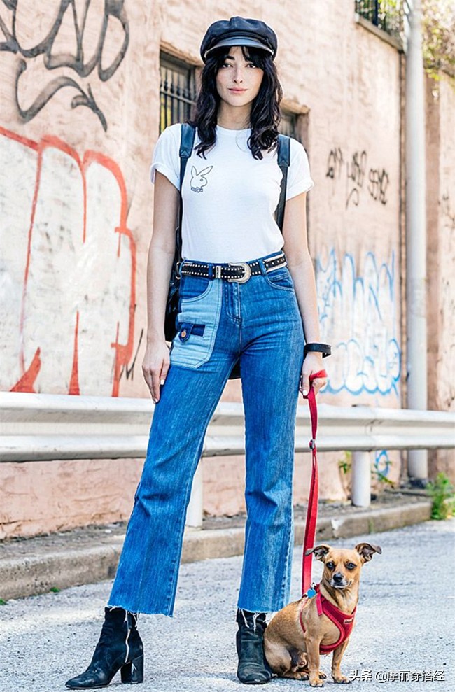 白色t恤不费力气的穿搭,白色t恤不显黑