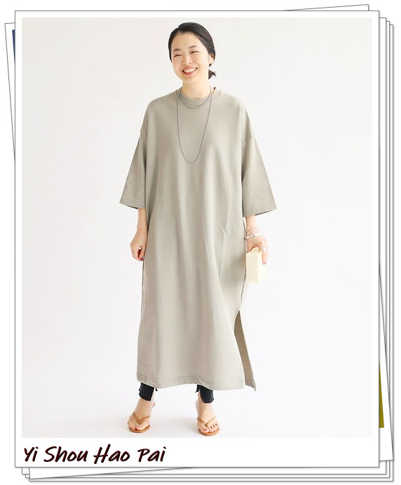 洋气纯棉T恤连衣裙,t恤全棉连衣裙夏季轻奢高级感