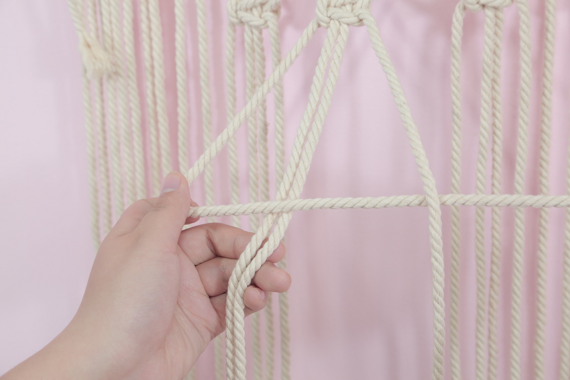 挂毯流苏编织绳教程,棉绳挂毯教程简单版