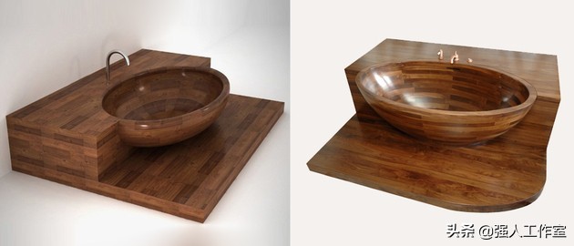 家庭安装木制浴缸效果图,现代浴缸卫生间装修风格