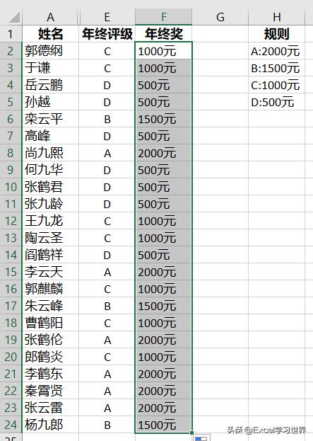 excelif函数奖金使用方法,excel中if和find组合使用