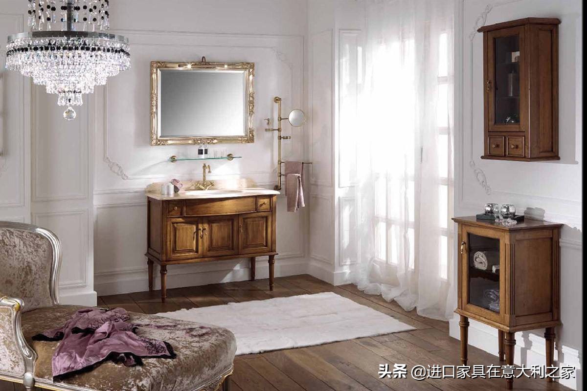 中世纪风格浴室柜,极简轻奢法式品牌浴室柜